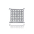 Micro Pave Flat Square 14K White Gold Plated Cubic Zircon Men Women Stud Earring